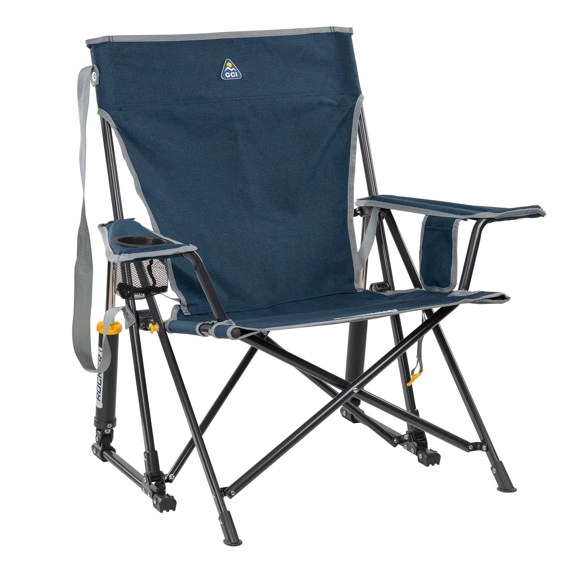 GCI Outdoor Kickback Rocker Portable Rocking Camping Chair - Heathered Indigo