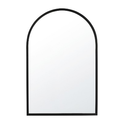 Mila Black Metal Arched Wall Mirror 20x30