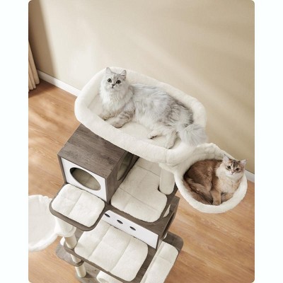 Heather Greige Multi-Level Cat Tower with Sisal Posts