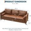 81" Leather Sofa, Mid Century Modern Deep Seat Couch, Upholstered Cushion&Removable Cover, Brown PU Couch, 3 Seat Sofa for Living Room, Office, Brown - 2 of 4