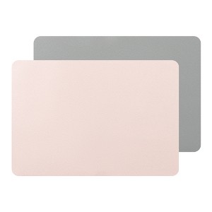 Unique Bargains Kitchen Faux Leather Easy to Clean Placemats 17" x 12" 2 Pcs - 1 of 4