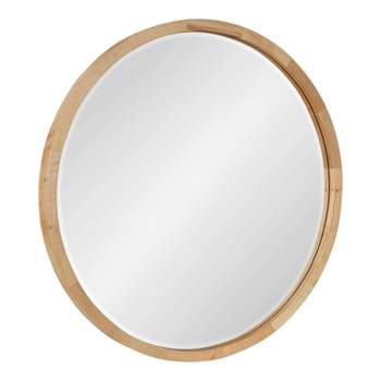 24" McLean Round Wall Mirror Natural - Kate & Laurel All Things Decor