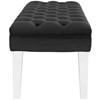 Modway Valet Tufted Button Performance Velvet Upholstered Bedroom Or Entryway Bench with Acrylic Legs in Black - 3 of 4