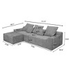111" Modular Sectional Sofa with Adjustable L-Shaped Design, Velvet Sectional Sofa for Living Room, Large Sectional Sofa for Family Spaces-Koiai - 4 of 4