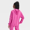 Girls' Bob Marley Oversized Fleece Hoodie - Pink - 3 of 4