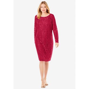 Jessica London Women's Plus Size Stretch Lace Shift Dress - 1 of 4