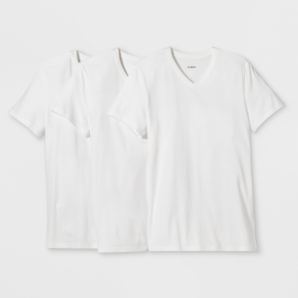 Men's Short Sleeve Premium V-Neck T-Shirt - Goodfellow & Co White L was $18.99 now $9.99 (47.0% off)