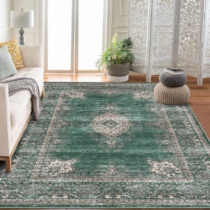 Area Rugs for Living Room Floral Vintage Soft Non Slip Machine Washable Distressed Vintage Rug for Bedroom Dining Room - 1 of 4