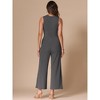 INSPIRE CHIC Women's Dressy Casual One Piece Outfits Sleeveless Crewneck Wide Leg Summer Jumpsuit - 3 of 4