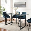 Contemporary Ming 55" Dining Table with Clear Tempered Transparent Glass Tabletop-Maison Boucle - 3 of 4