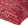 18"x18" Merry Christmas Holiday Square Throw Pillow - Kensington Garden: Festive Red, Cotton Fabric, Indoor Decor - 3 of 4