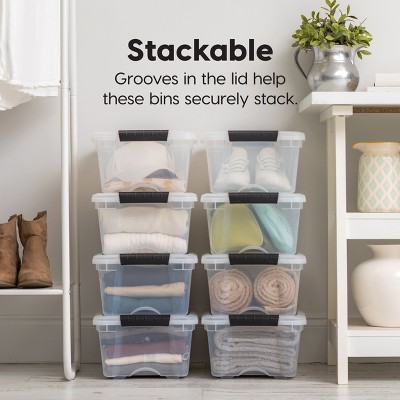 ClearView 16.5" Stackable Storage Box with Secure Latching Buckles