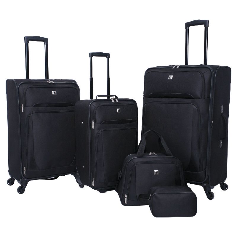 Skyline 5pc Softside Luggage Set - Black, 1 of 23