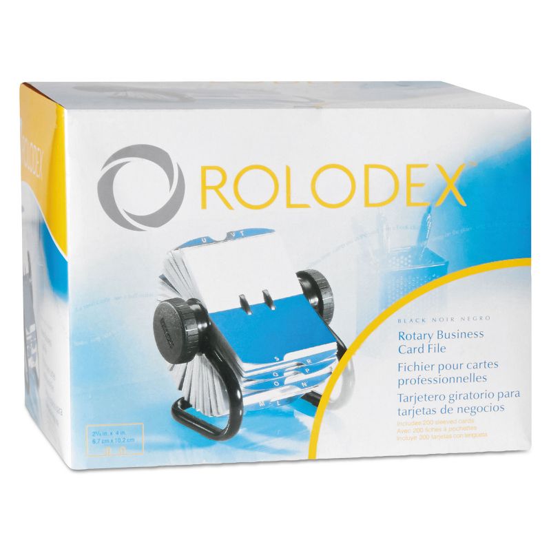 Rolodex Open Rotary Business Card File w/24 Guides Black 67236, 3 of 5
