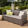 67.7" Outdoor Sofa, 3 Seater Wicker Rattan Sofa with Waterproof Cushions, Deep Seat and High Back Weather Sofa - 2 of 4