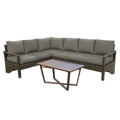 Augusta 5pc Outdoor Sectional - Gray - Leisure Made