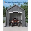 10x10 ft Outdoor Portable Storage Shed with Roll-Up Door & Vent, 240G Heavy-Duty Shelter Waterproof PE Tarp,UV-Resistant Storage Sheds for Motorcycle - 4 of 4