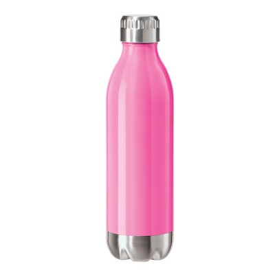 Oggi Calypso Pink Neon Finish Stainless Steel 17 Ounce Sport Bottle with Screw Top