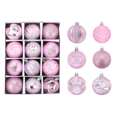 Unique Bargains Plastic Party Wedding Christmas Decorative Hanging Ornament Balls 2.4" 12 Pcs