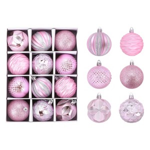 Unique Bargains Plastic Party Wedding Christmas Decorative Hanging Ornament Balls 2.4" 12 Pcs - 1 of 4
