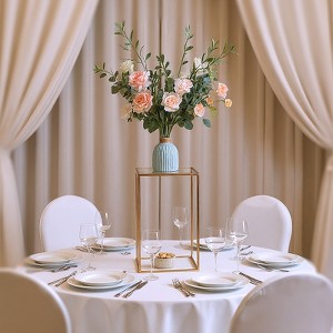 Column Wedding Flower Stand, Gold Vase Stand for Wedding Centrepieces Decorations,Metal Frame with Acrycle Panel Display Rack for Party Decorations - 1 of 4