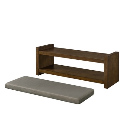 Vynxaria 47" Accent Bench with Shoe Rack ¨C Stylish Padded Seating & Storage Solution