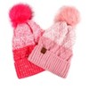 Women's Split-Toned Pom Pom Knit Winter Hat - 4 of 4