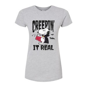 Women's - Peanuts - Creepin It Real Fitted Graphic T-Shirt - 1 of 4