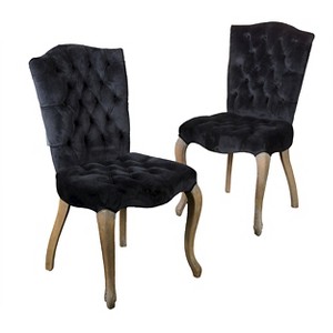 Moira New Velvet Dining Chair - Black (Set of 2) - Christopher Knight Home