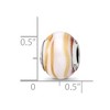 Black Bow Jewelry Carmel/White Italian Murano Glass & Sterling Silver Bead Charm, 14mm - 4 of 4