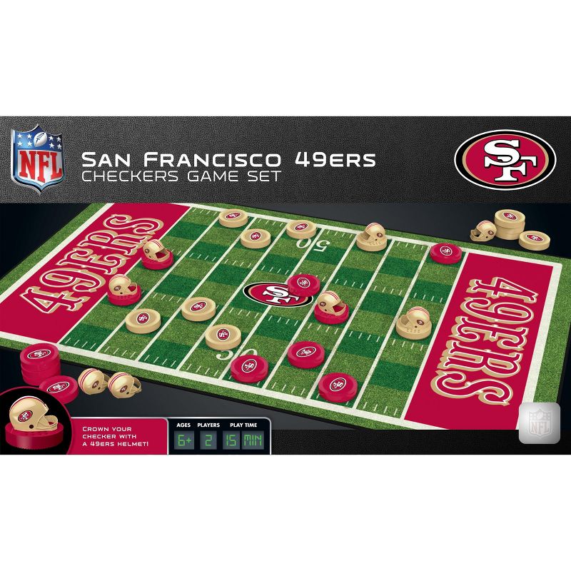MasterPieces Officially licensed NFL San Francisco 49ers Checkers Board Game for Families and Kids ages 6 and Up, 1 of 6