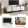 Contemporary 74.8" TV Stand for TVs up to 80", Modern High Gloss Media Console with 3 Cabinets & 2 Drawers for Living Room - 4 of 4