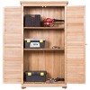 Costway Outdoor 63'' Tall Wooden Garden Storage Shed Fir Wood Shutter Design Lockers - 3 of 4