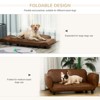 SEVOBAL Pet Sofa Dog Bed Couch, Foldable PU Leather Cover for Medium and Large Sized Pets,Brown(39"*21.75"*17.75") - 3 of 4