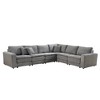 VYNXARIA 6 Seats,Oversized Sectional Sofa,L Shaped Corner Couch with Detachable Seat & Back Cushion,Corduroy Upholstery Convertible Sleeper Sofa&Couch - 3 of 4