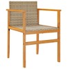 vidaXL Patio Chairs 2 pcs Beige Poly Rattan&Solid Wood - 4 of 4