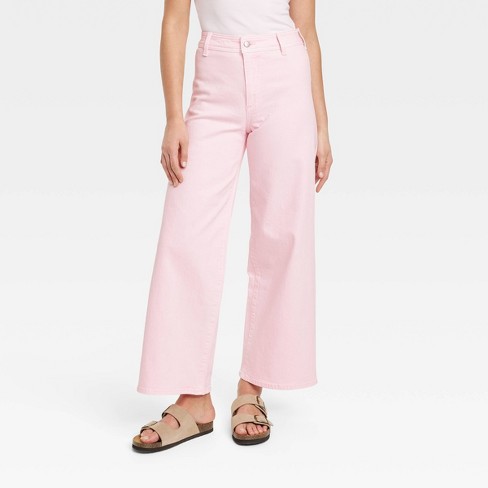 Women's High-Rise Wide Leg Sweatpants - Universal Thread™ Pink XL