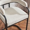 CAVINAS 25.6"Modern Chenille Bar Stools Counter Height,Set of 2,Upholstered Counter Stools,Sleek Bar Chairs with Armrest& Footrest for Dining - 3 of 4