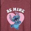 Women's - Lilo and Stitch - Be Mine Lightweight French Terry Wide Neck Long Sleeve Shirt - 2 of 4