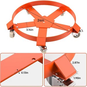 Acekool 55 Gallon Drum Dolly, 1000 lbs Capacity, Steel Frame Barrel Cart with 4 Swivel Casters & Brakes, for Warehouse and Industrial Use - 1 of 4