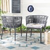 Kiyan Rope Chair (Set Of 2) - Indoor/Outdoor - PAT4028 - Gray - Safavieh - 2 of 4