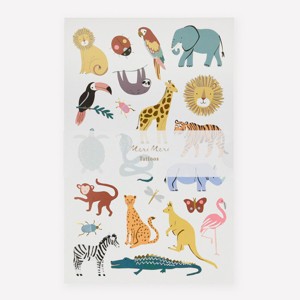 Meri Meri Wild Animals Tattoo Sheets (Pack of 2) - 1 of 2