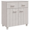 vidaXL Sideboard HAMAR White 31.1 in.x15.7 in.x31.5 in. Solid Wood Pine - 2 of 4