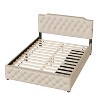 Linen Upholstered Bed with 2 Drawers & Dual USB Ports - Stylish & Functional - 3 of 4