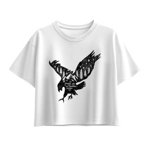 Girls' - Instant Message - Nature Eagle Short Sleeve Boxy Graphic T-Shirt - 1 of 3