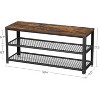 2-in-1 Storage Bench & 3-Tier Shoe Rack - Metal Mesh Shelf Organizer with Seat, Space-Saving for Entryways & Hallways - 2 of 4