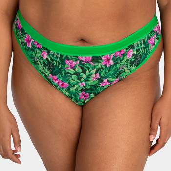 Curvy Couture Women's Plus Size Silky Smooth High Cut Thong Panty