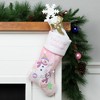 Northlight 21" Light Pink Baby's First Christmas Velveteen Snowmen Christmas Stocking - 2 of 4