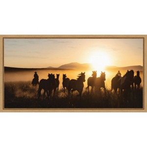 Amanti Art Ranch Horse Jingle by PHBurchett Canvas Wall Art Print Framed 27-in. W x 14-in. H. - 1 of 4