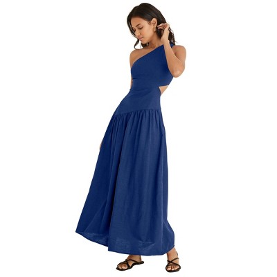 VENUS Womens Linen Cutout Maxi Dress